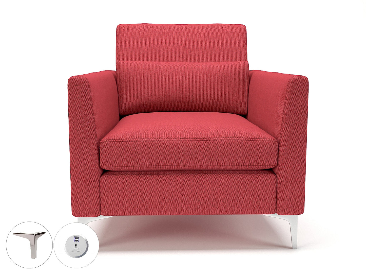 Roselle 90cm Wide Armchair in Camira Era Fabric with Socket