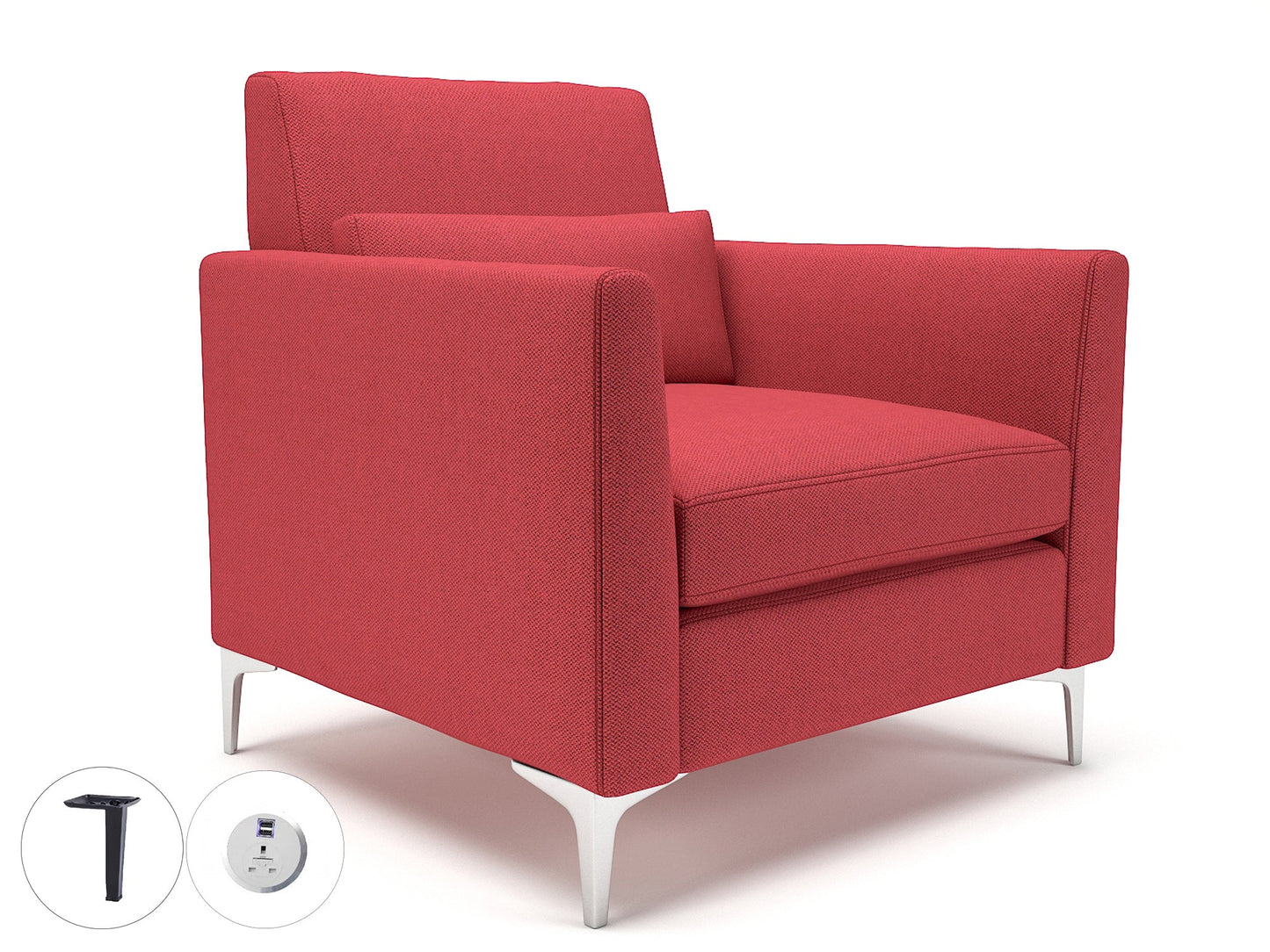 Roselle 90cm Wide Armchair in Camira Era Fabric with Socket