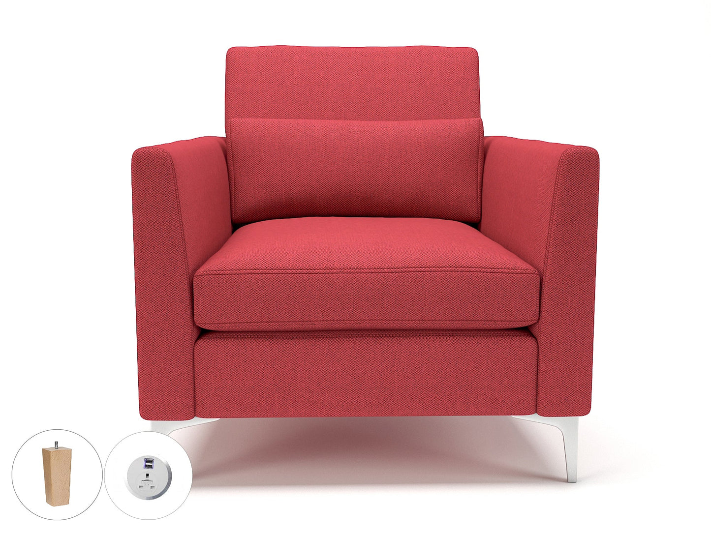 Roselle 90cm Wide Armchair in Camira Era Fabric with Socket