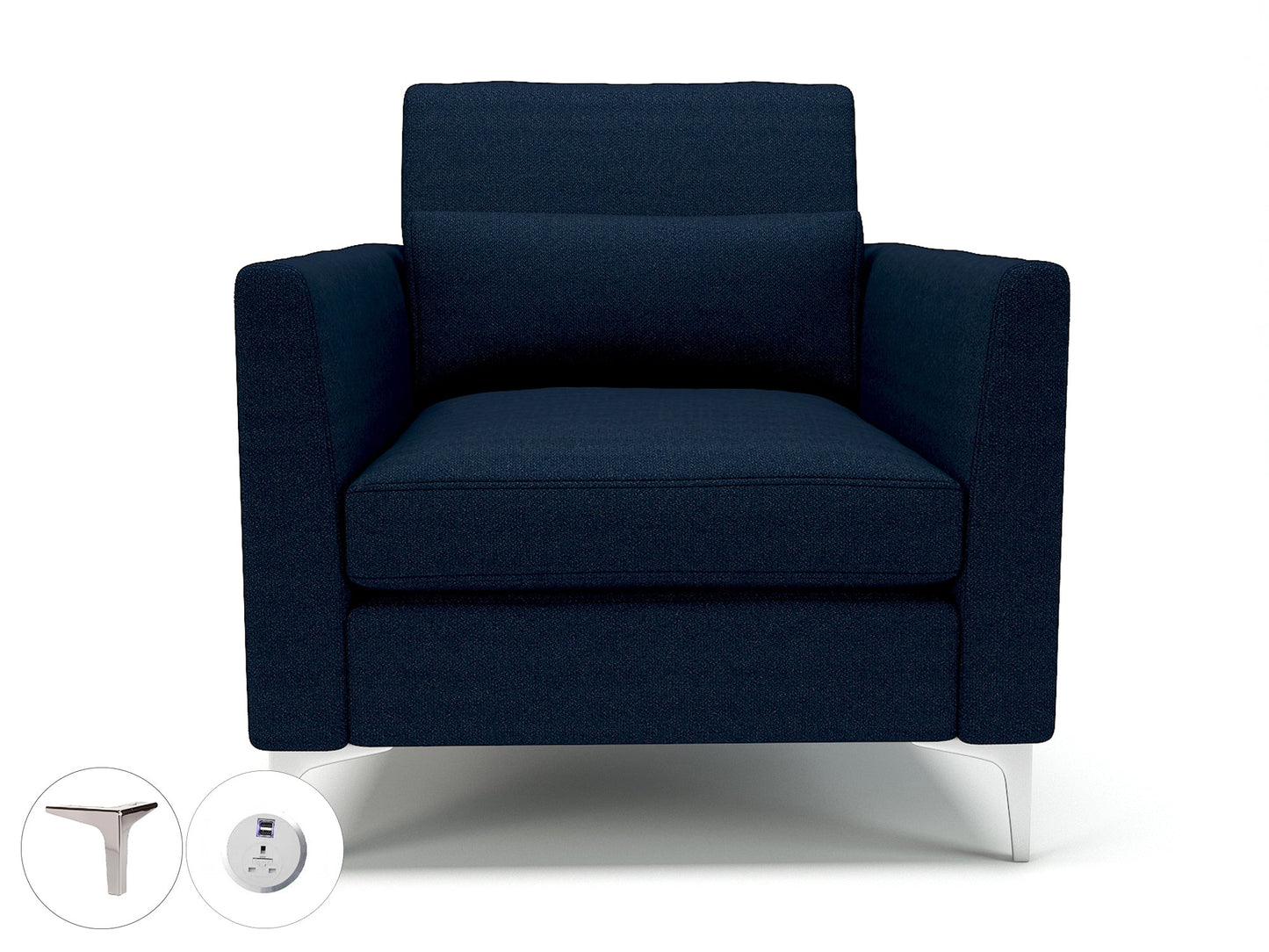 Roselle 90cm Wide Armchair in Camira Era Fabric with Socket