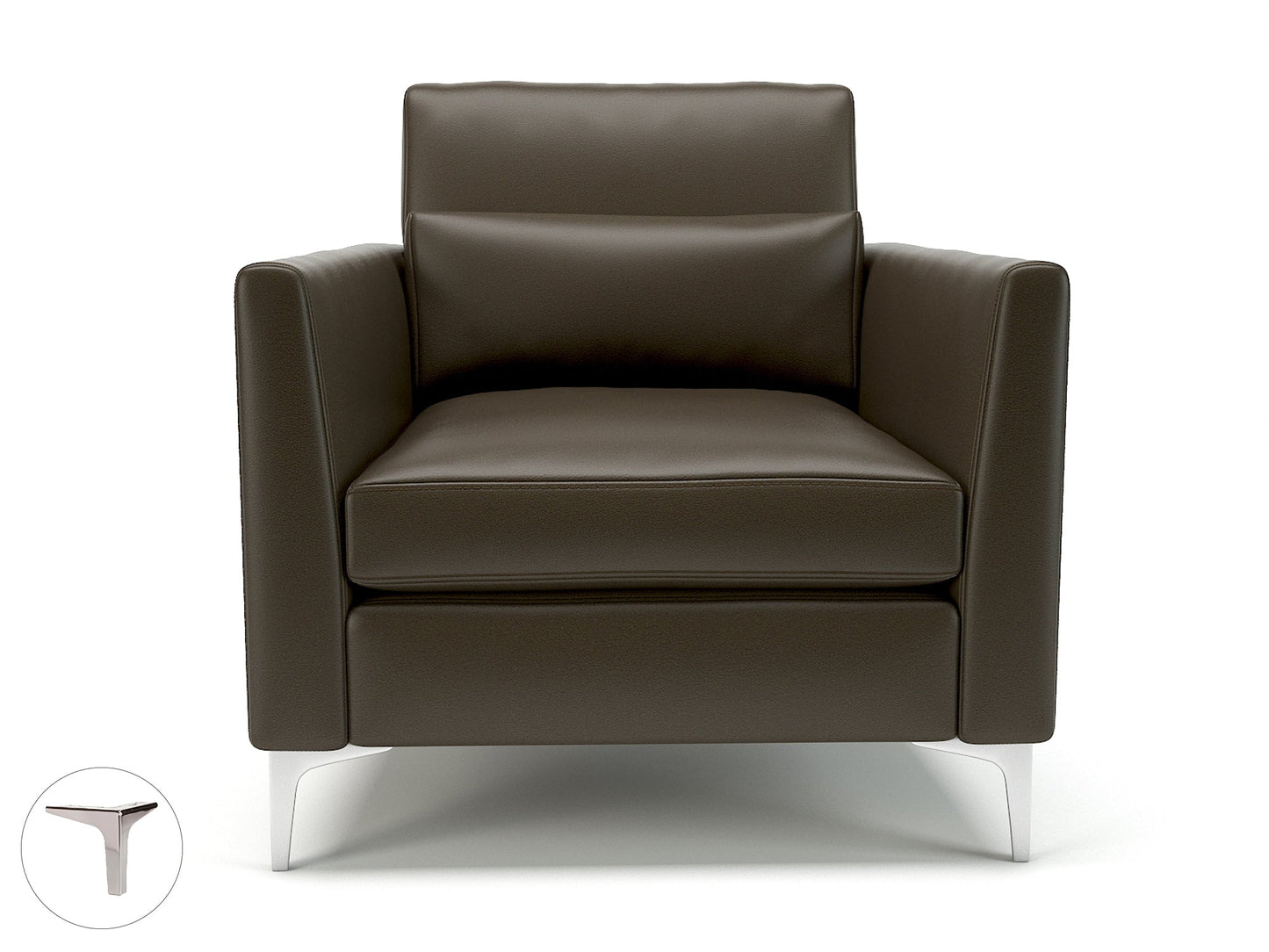 Roselle 90cm Wide Armchair in Cristina Marrone Ultima Faux Leather