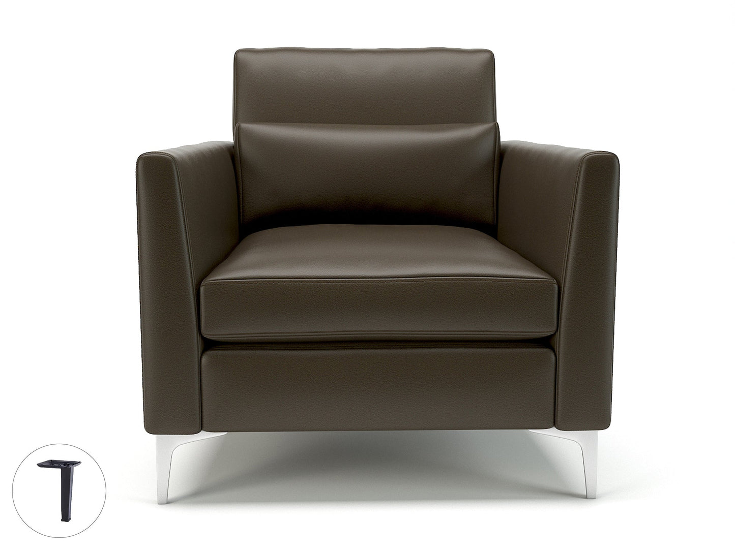 Roselle 90cm Wide Armchair in Cristina Marrone Ultima Faux Leather