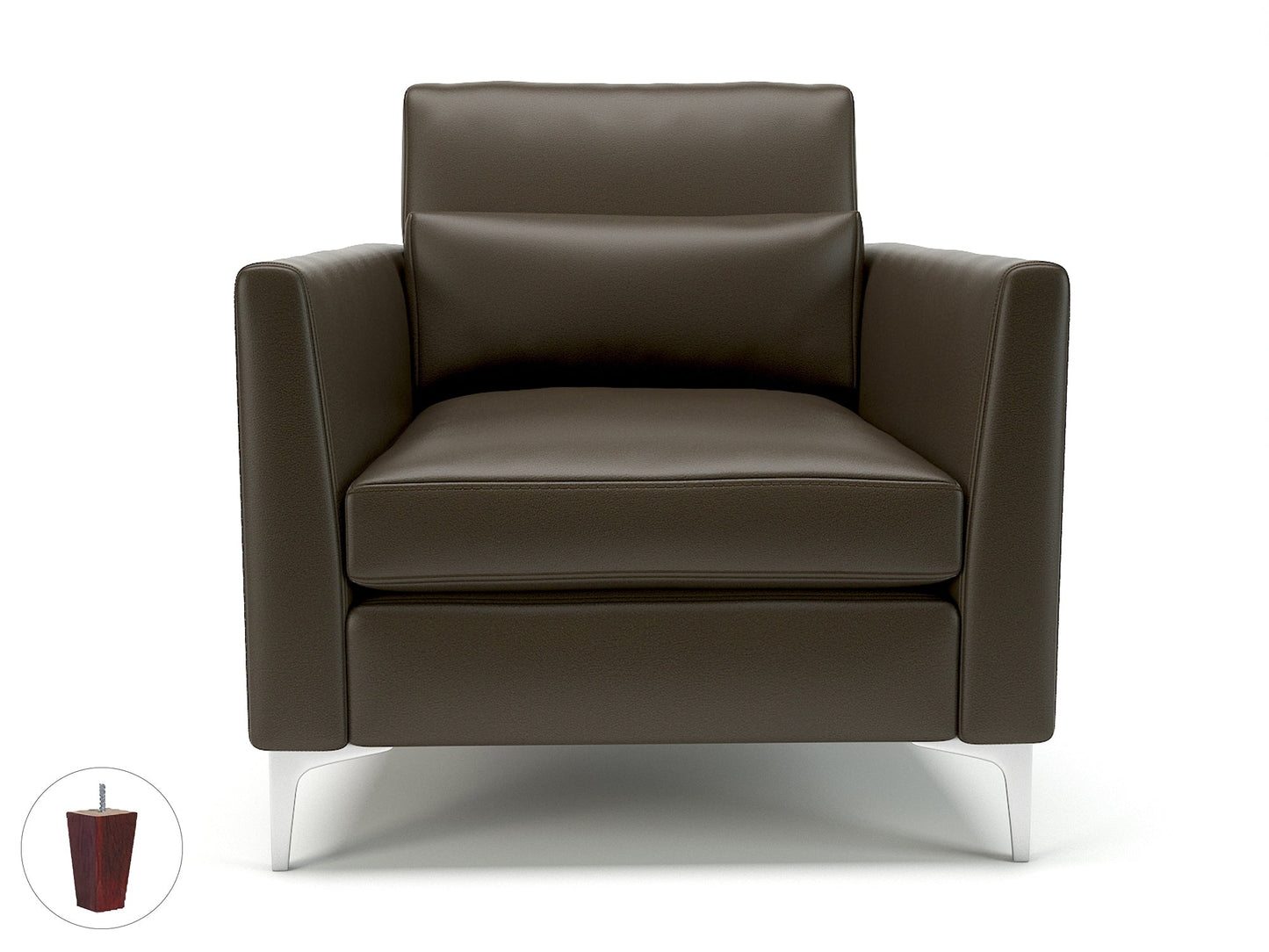 Roselle 90cm Wide Armchair in Cristina Marrone Ultima Faux Leather