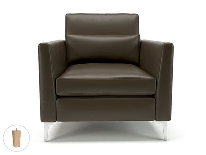 Roselle 90cm Wide Armchair in Cristina Marrone Ultima Faux Leather