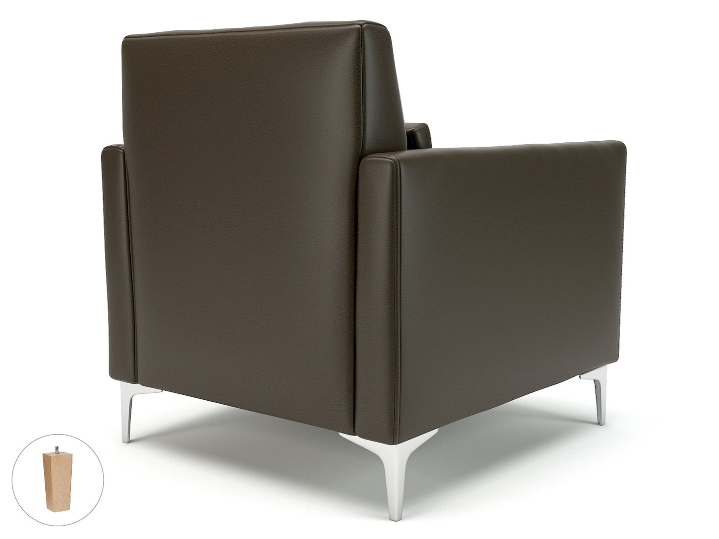 Roselle 90cm Wide Armchair in Cristina Marrone Ultima Faux Leather