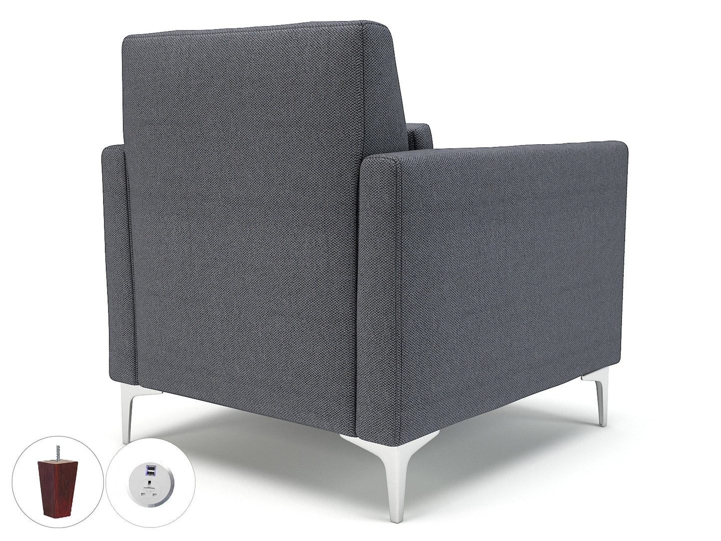 Roselle 90cm Wide Armchair in Camira Era Fabric with Socket