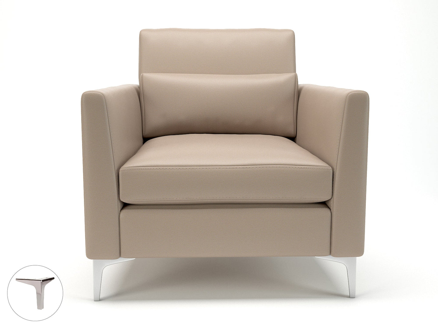 Roselle 90cm Wide Armchair in Cristina Marrone Ultima Faux Leather