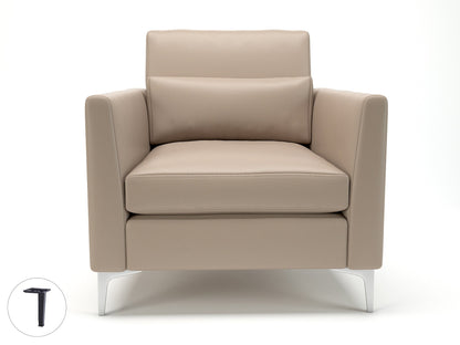 Roselle 90cm Wide Armchair in Cristina Marrone Ultima Faux Leather