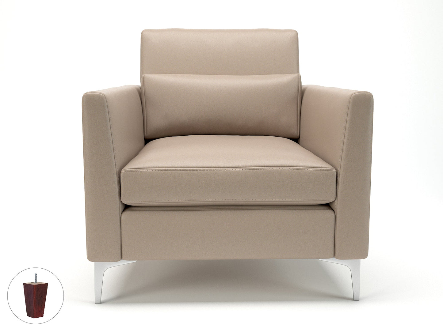 Roselle 90cm Wide Armchair in Cristina Marrone Ultima Faux Leather