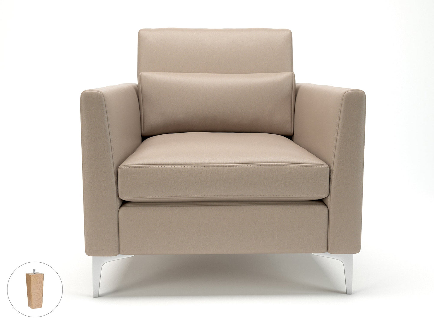 Roselle 90cm Wide Armchair in Cristina Marrone Ultima Faux Leather