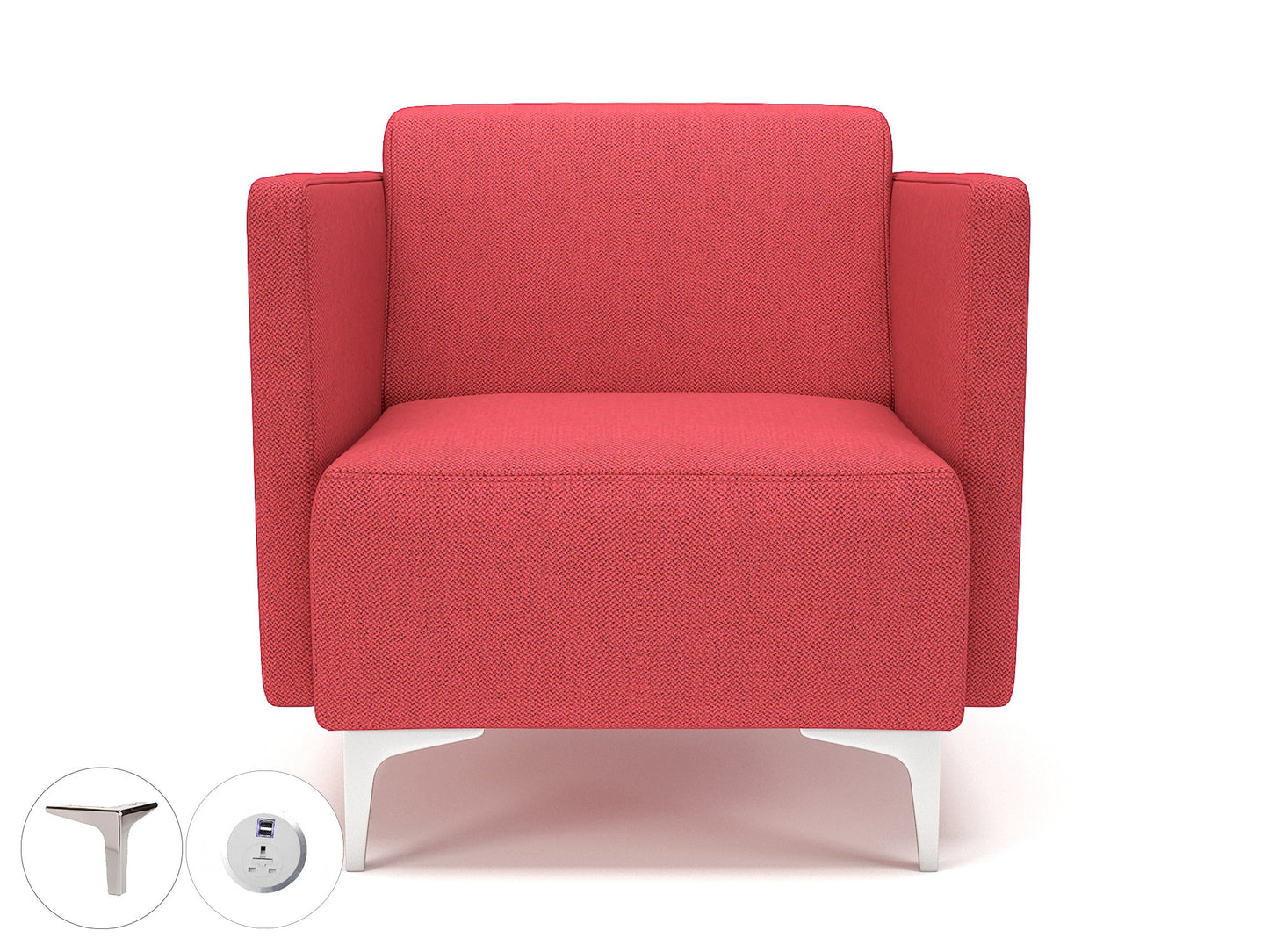 Napa Slim Arm 75cm Wide Armchair in Camira Era Fabric with Socket