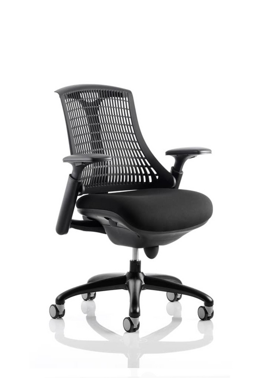 Flex Medium Back Black Frame Task Operator Office Chair with Arms