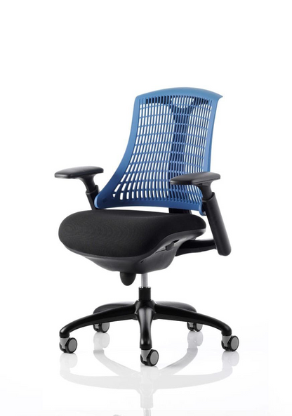 Flex Medium Back Black Frame Task Operator Office Chair with Arms