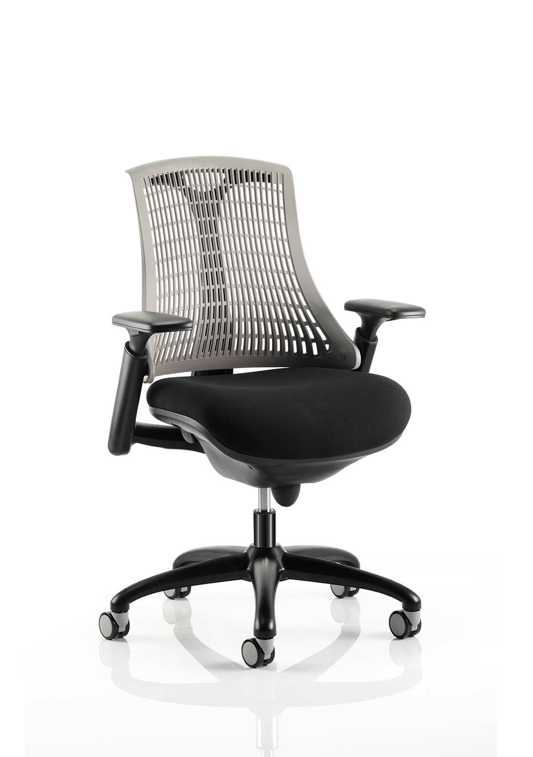 Flex Medium Back Black Frame Task Operator Office Chair with Arms