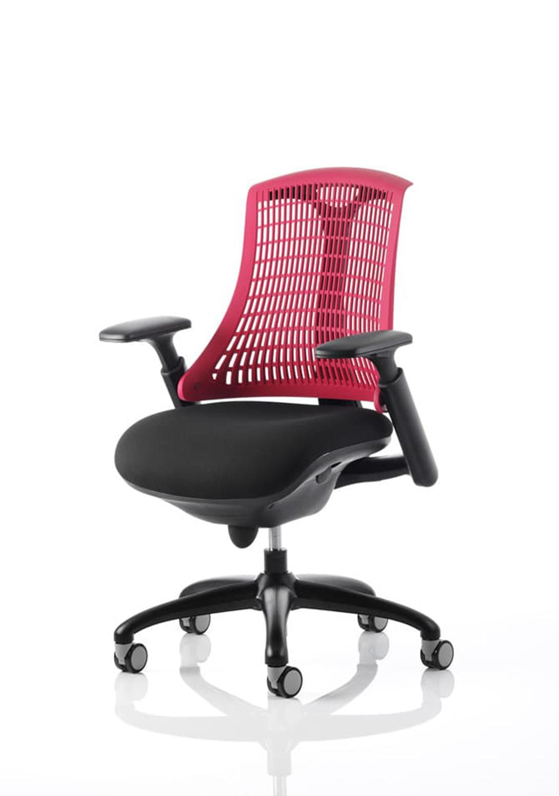 Flex Medium Back Black Frame Task Operator Office Chair with Arms