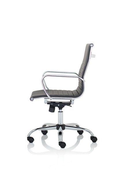 Nola Black Leather Executive Office Chair with Arms