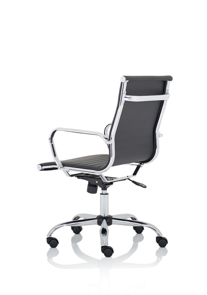 Nola Black Leather Executive Office Chair with Arms