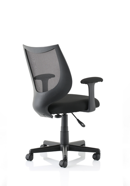 Camden Medium Back Black Mesh Task Operator Office Chair With Arms