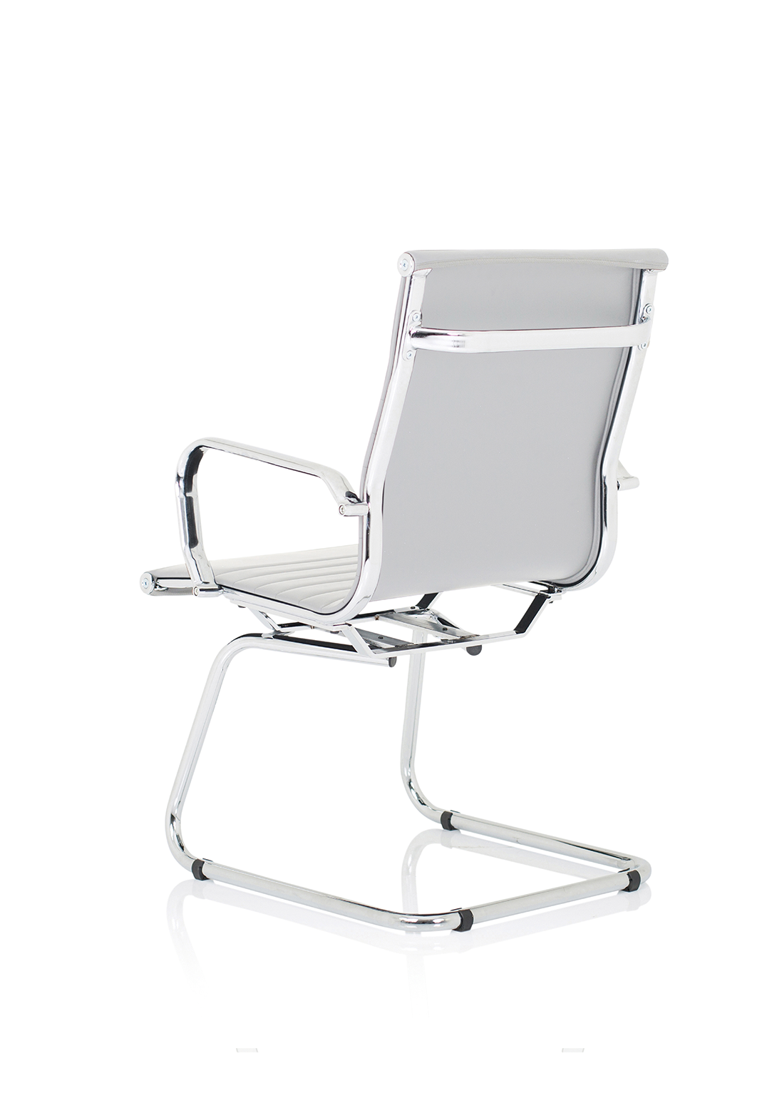 Nola Black Leather Cantilever Visitor Chair with Arms