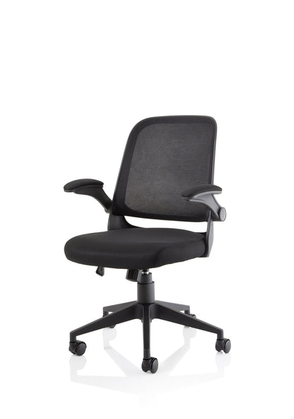 Crew Task Operator Mesh Chair With Folding Arms