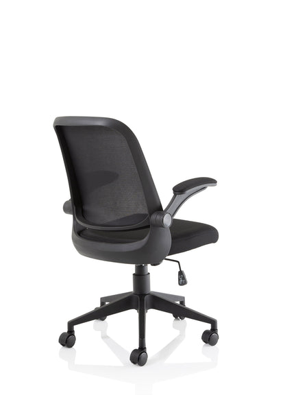 Crew Task Operator Mesh Chair With Folding Arms